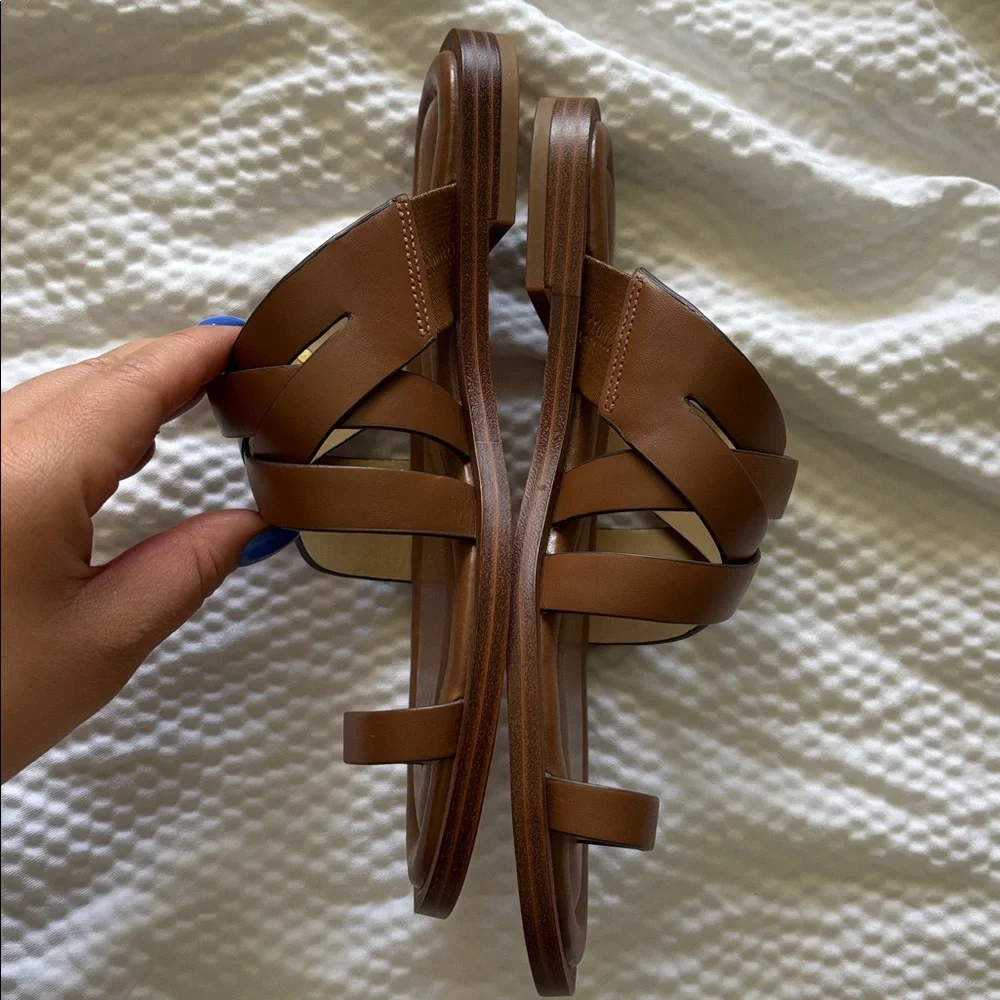 Michael Kors Nora Toe Ring Leather Sandals